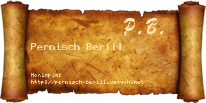 Pernisch Berill névjegykártya